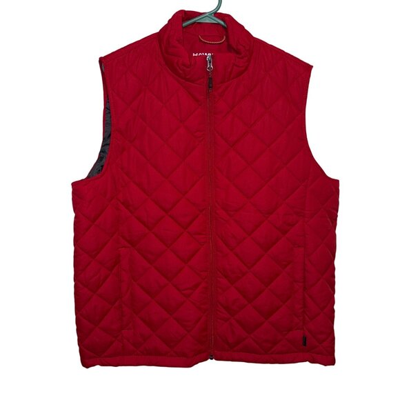Hawke & Co Mens Quilted Red Vest Size L Polyester Performance Outerwear - Picture 1 of 6